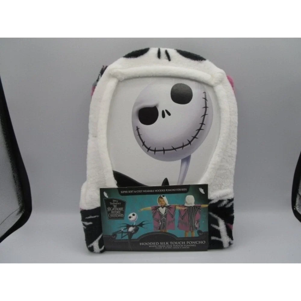 Nightmare Before Christmas Jack Silk Touch Flannel Poncho Hooded Throw 23.6